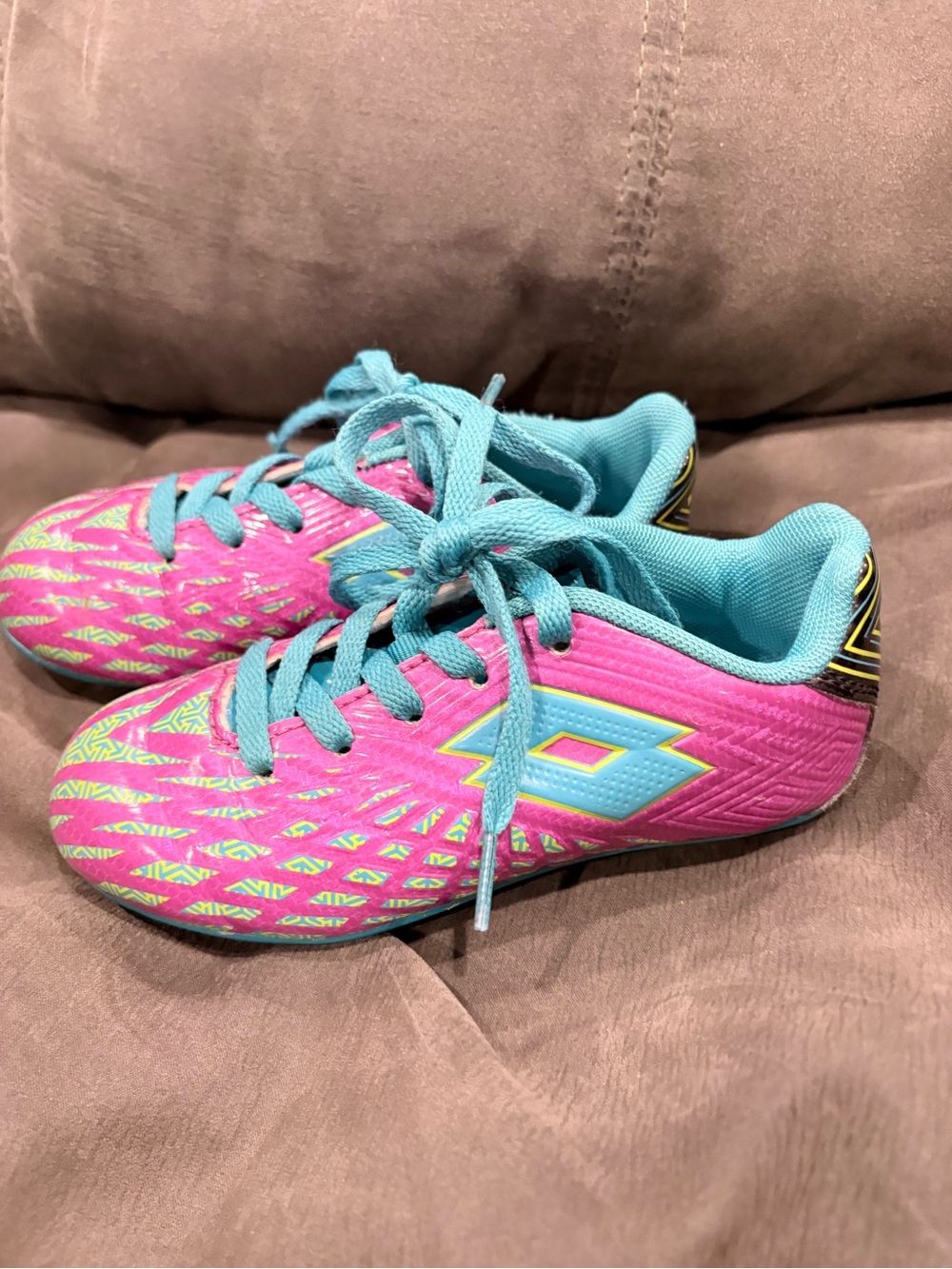OTTO Kids Bright Pink Sneakers with Teal Accents